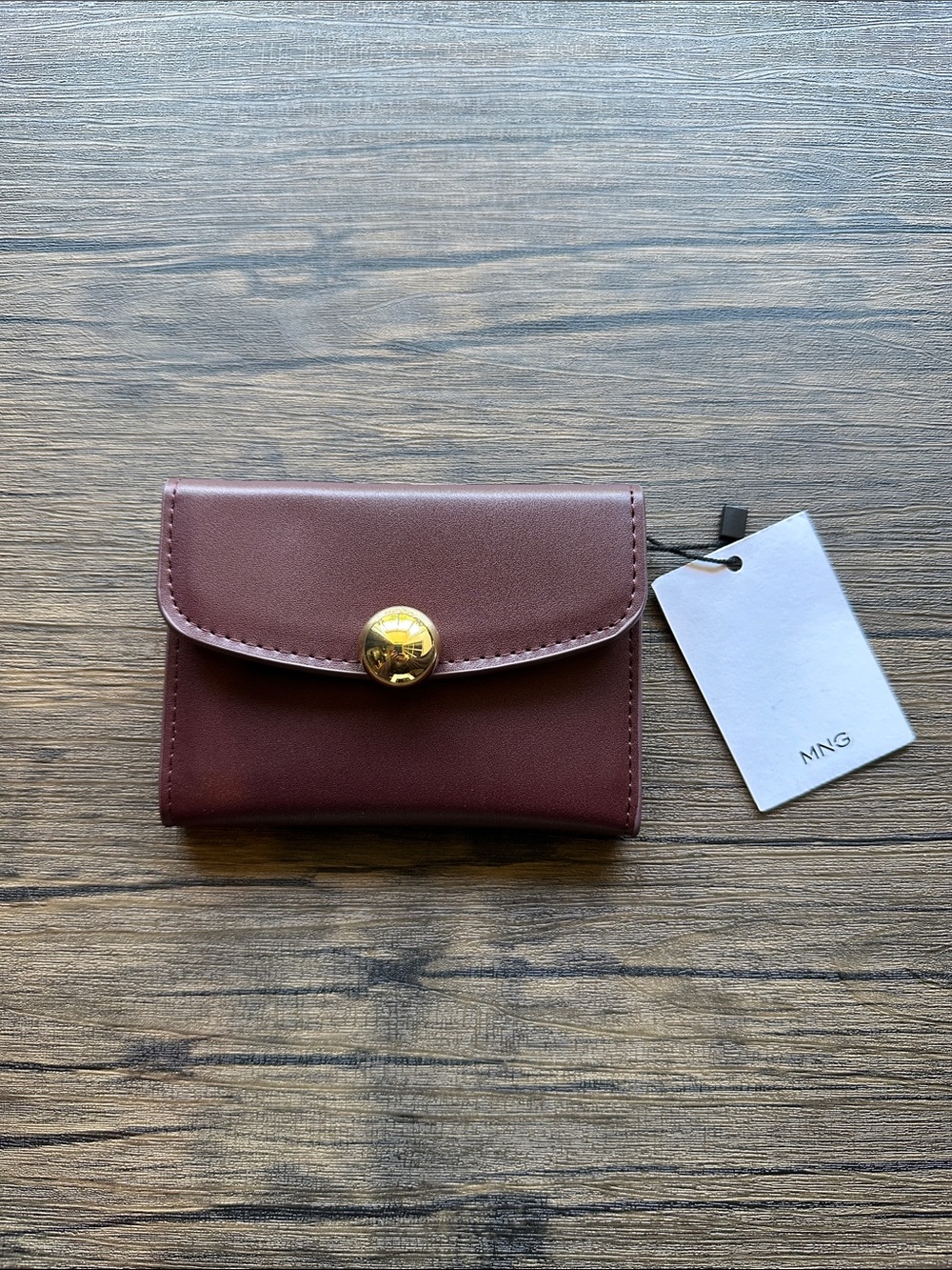 MANGO BUTTON FLAP LEATHER EFFECT WALLET